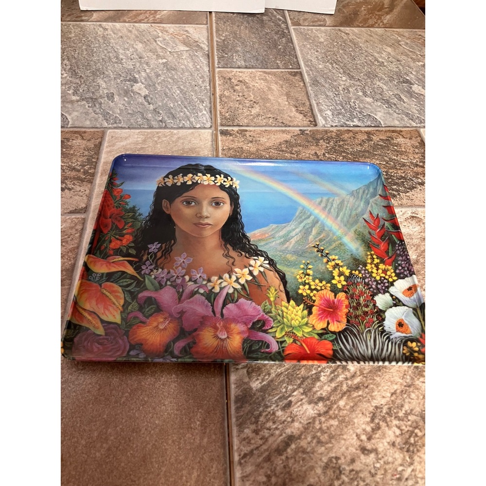 Mebel Italy Rainbow Princess Brigid Marlin Hawaiian Melamine Serving Tray 12x9.5